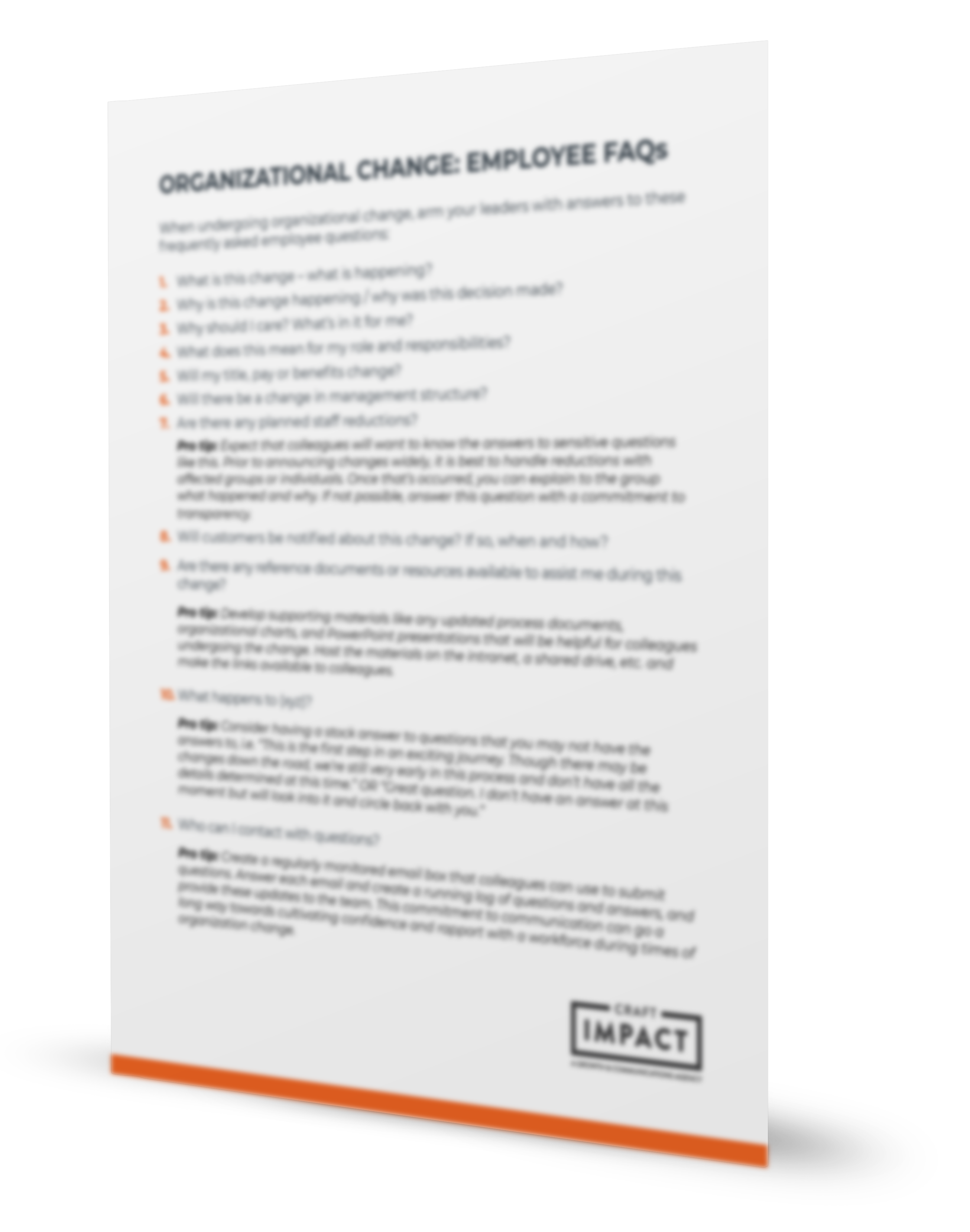 organizational change employee faqs download